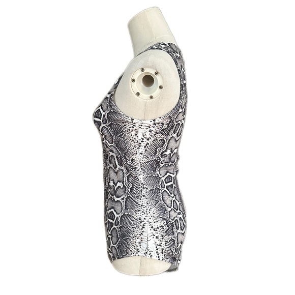 Boston Proper Snakeskin Print Bodysuit Oversized XS - Picture 4 of 16